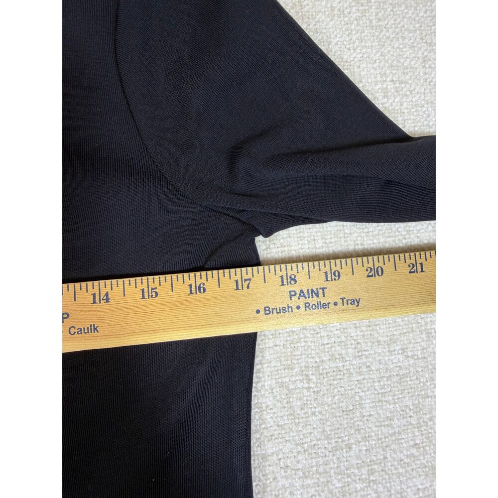 NWT Misook Women's Small Black Pearl Trim Dress 3/4 Sleeve Knit Career Elegant - Picture 6 of 11